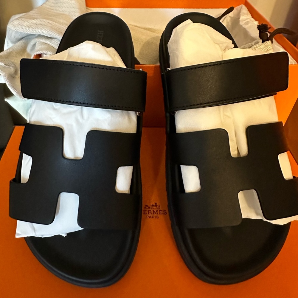 Hermes Chypre Calfskin Women Sandals 36